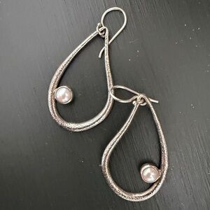 Silpada Silver Teardrop Earrings with Pearl